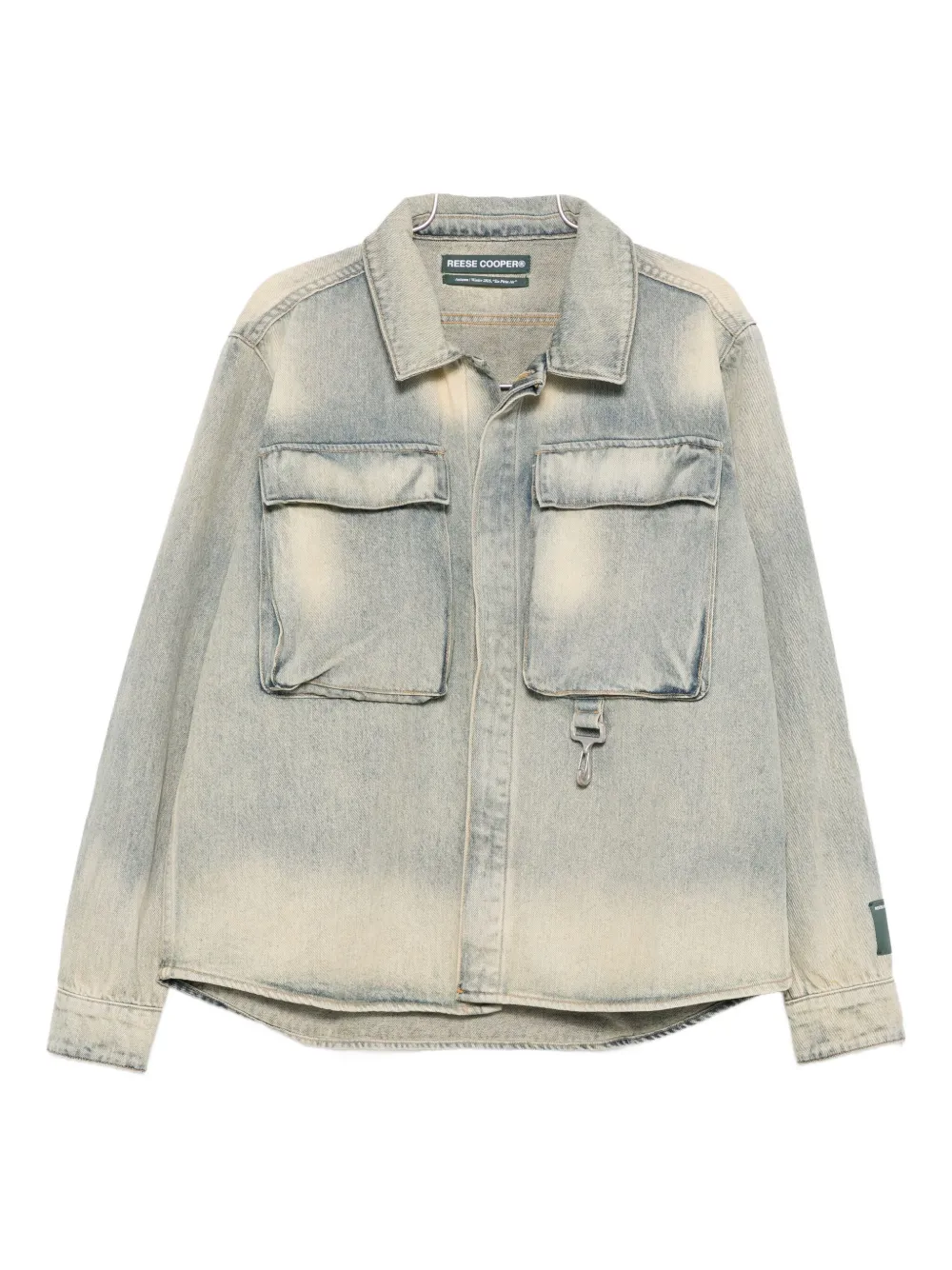 Рубашка с потайной застежкой и накладными карманами с клапанами Reese Cooper, синий 
Рубашка с потайной застежкой и накладными карманами с клапанами Reese Cooper, синий