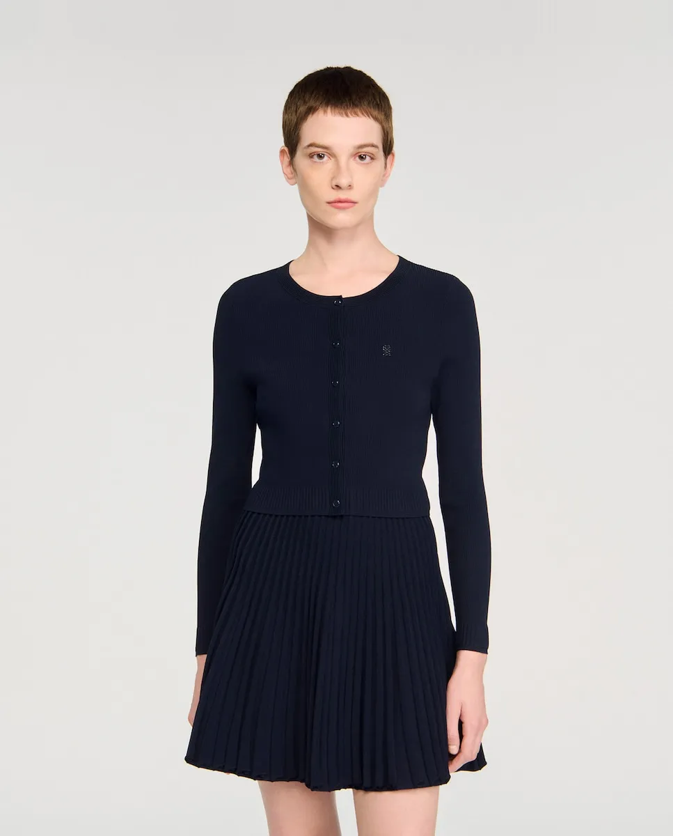 Женский кардиган из тонкой пряжи Sandro, темно-синий
Женский кардиган из тонкой пряжи Sandro, темно-синий