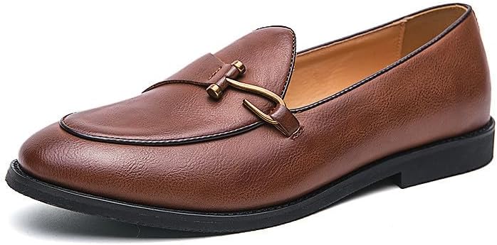 Мужские кожаные лоферы Santimon Slip On Dress Shoes с металлическим Bit Удобная повседневная формальная обувь для мужчин, коричневый
Мужские кожаные лоферы Santimon Slip On Dress Shoes с металлическим Bit Удобная повседневная формальная обувь для мужчин, коричневый