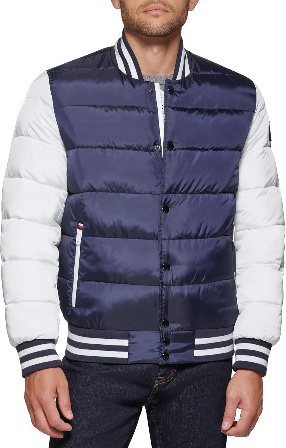 Мужская стеганая куртка-бомбер Tommy Hilfiger Mens Varsity, Midnight/White
Мужская стеганая куртка-бомбер Tommy Hilfiger Mens Varsity, Midnight/White