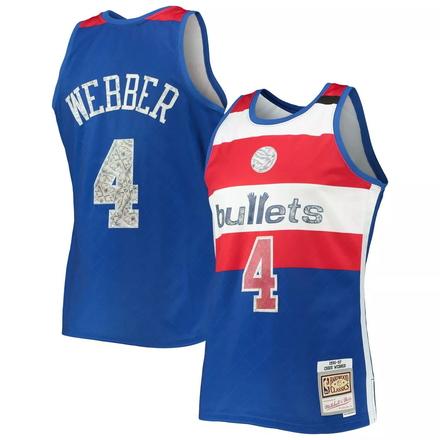 Мужская футболка Mitchell & Ness Chris Webber Blue Washington Bullets 1996-97 Hardwood Classics NBA Diamond Swingman, посвященная 75-летию НБА
Мужская футболка Mitchell & Ness Chris Webber Blue Washington Bullets 1996-97 Hardwood Classics NBA Diamond Swingman, посвященная 75-летию НБА