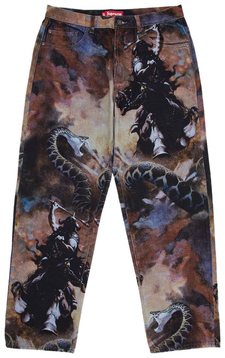 Джинсы Supreme x Frank Frazetta Loose Fit Jean 'Multicolor', разноцветный 
Джинсы Supreme x Frank Frazetta Loose Fit Jean 'Multicolor', разноцветный