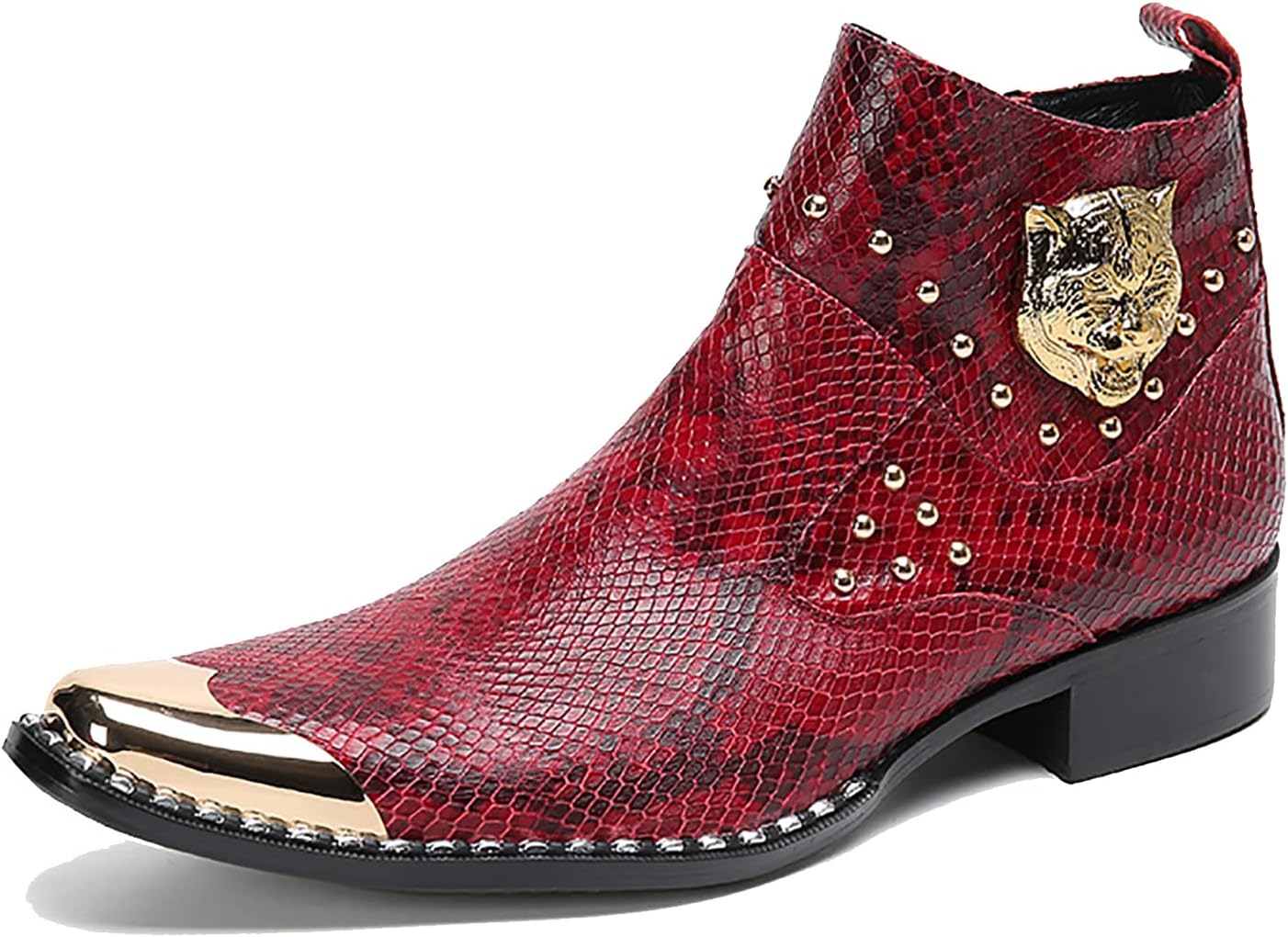 Мужские ботинки челси santimon из натуральной кожи с металлическим квадратным носком и змеиным принтом, красный
Мужские ботинки челси santimon из натуральной кожи с металлическим квадратным носком и змеиным принтом, красный