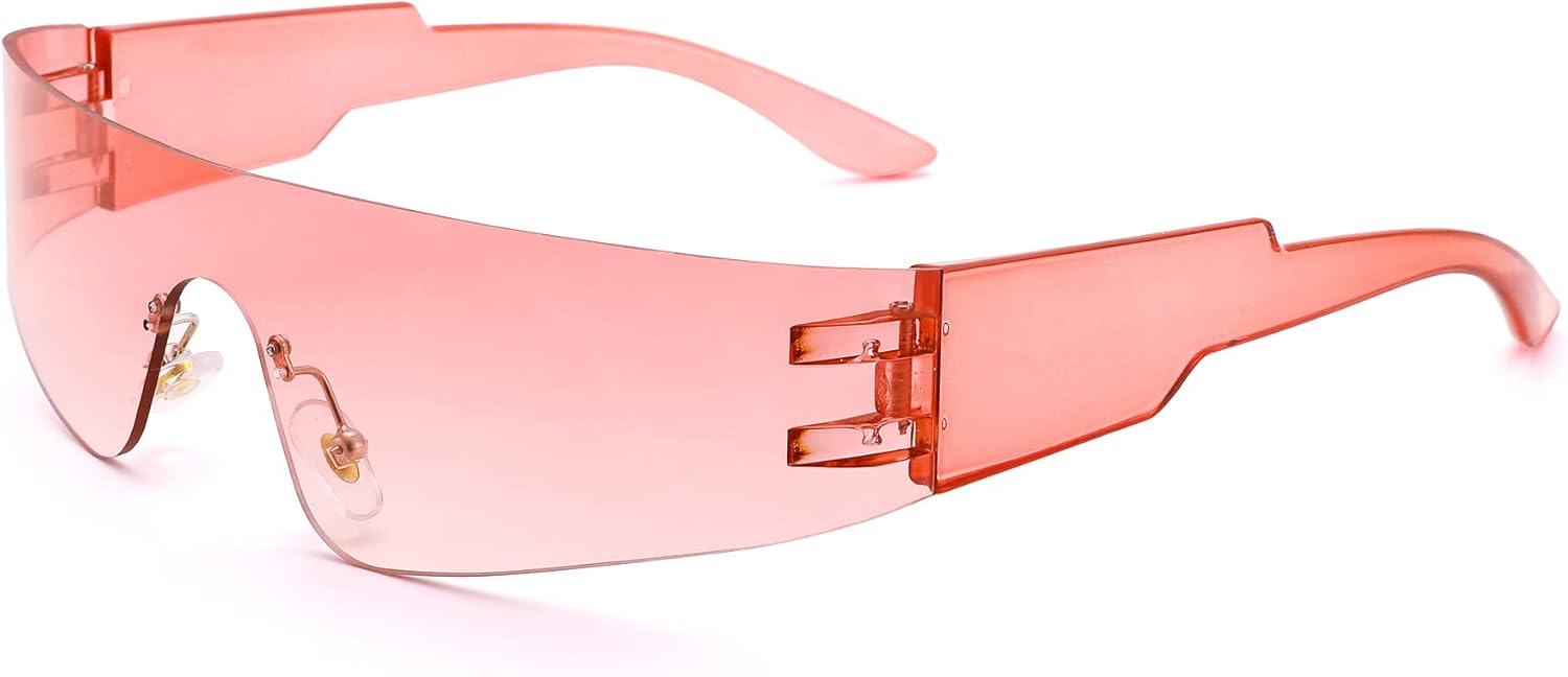 COASION Солнцезащитные очки с обтекаемой формой для женщин и мужчин, модные, без оправы, футуристические, в стиле Y2k, с плоской верхней частью, стильные очки, A7 Clear Pink / Gradient Pink
COASION Солнцезащитные очки с обтекаемой формой для женщин и мужчин, модные, без оправы, футуристические, в стиле Y2k, с плоской верхней частью, стильные очки, A7 Clear Pink / Gradient Pink