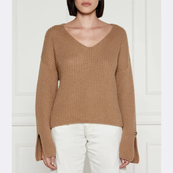 Свитер свободного кроя из кората Pinko, бежевый
Свитер свободного кроя из кората Pinko, бежевый