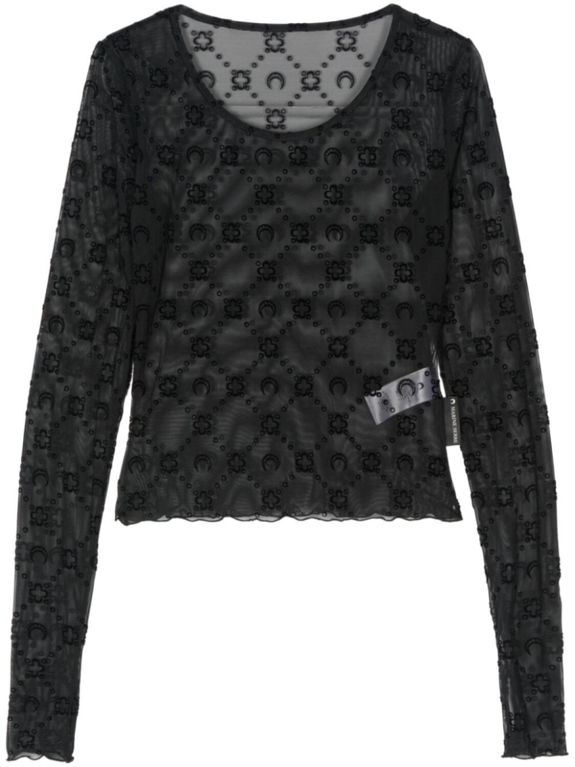 Marine Serre укороченный топ с монограммой, черный
Marine Serre укороченный топ с монограммой, черный