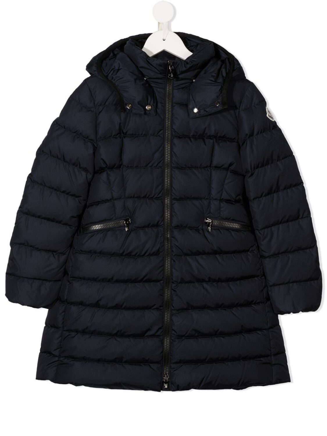 Moncler Enfant пуховик с капюшоном, синий 
Moncler Enfant пуховик с капюшоном, синий
