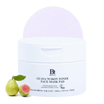 BENTON Guava 70 Skin Toner Face Mask Pad - Успокаивающий и увлажняющий эффект для всех типов кожи, эластичная кожа, уход за порами, корейский уход за кожей
BENTON Guava 70 Skin Toner Face Mask Pad - Успокаивающий и увлажняющий эффект для всех типов кожи, эластичная кожа, уход за порами, корейский уход за кожей