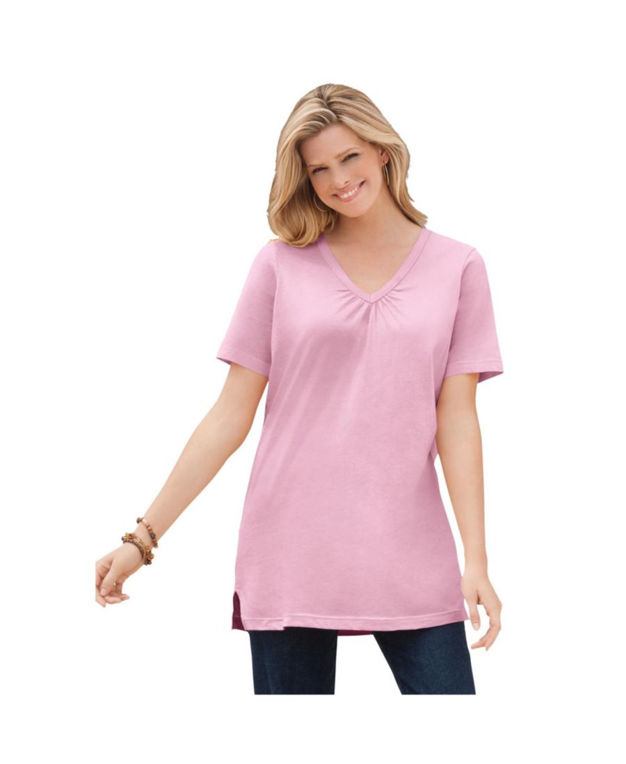 Туника с короткими рукавами и V-образным вырезом от Plus Size Within Perfect Woman Within, Pink
Туника с короткими рукавами и V-образным вырезом от Plus Size Within Perfect Woman Within, Pink