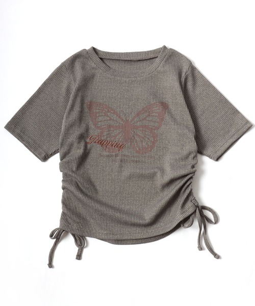 Топ укороченный с принтом бабочек, ребристой отделкой и боковыми сборками Salong hameu, серо-бежевый
Топ укороченный с принтом бабочек, ребристой отделкой и боковыми сборками Salong hameu, серо-бежевый