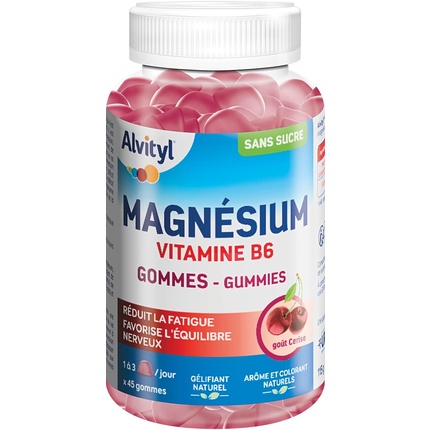 Жевательные конфеты Magnesium Gummies со вкусом вишни и витамином B6 — без сахара Alvityl
Жевательные конфеты Magnesium Gummies со вкусом вишни и витамином B6 — без сахара Alvityl