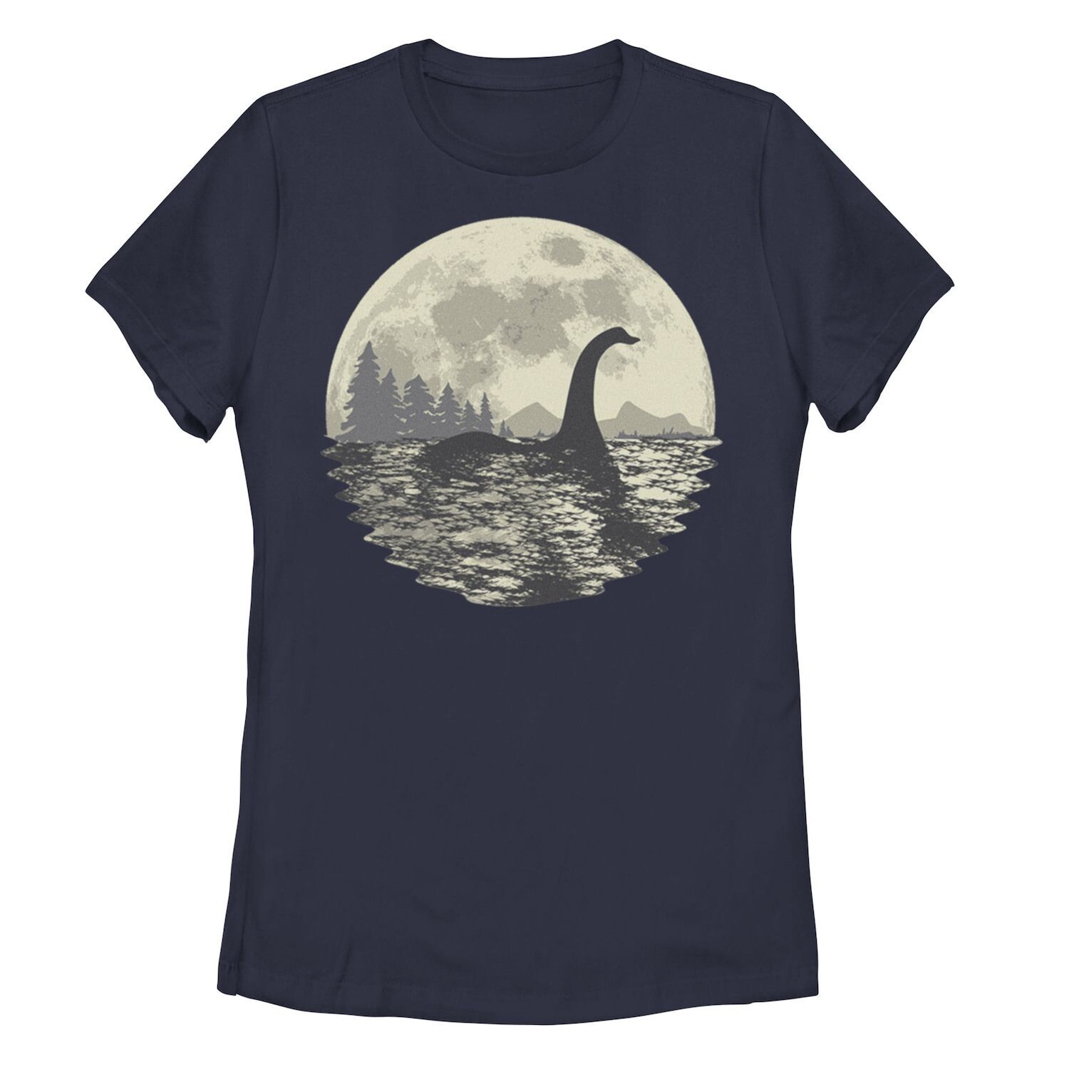 Футболка для плавания с графическим рисунком Loch Ness Monster Moonlight Lake для юниоров, темно-синий