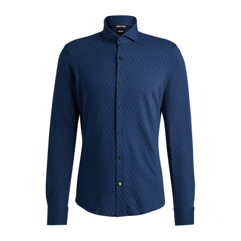 Рубашка свободного кроя с длинными рукавами из хлопчатобумажной ткани «добби» BOSS, темно-синий
Рубашка свободного кроя с длинными рукавами из хлопчатобумажной ткани «добби» BOSS, темно-синий