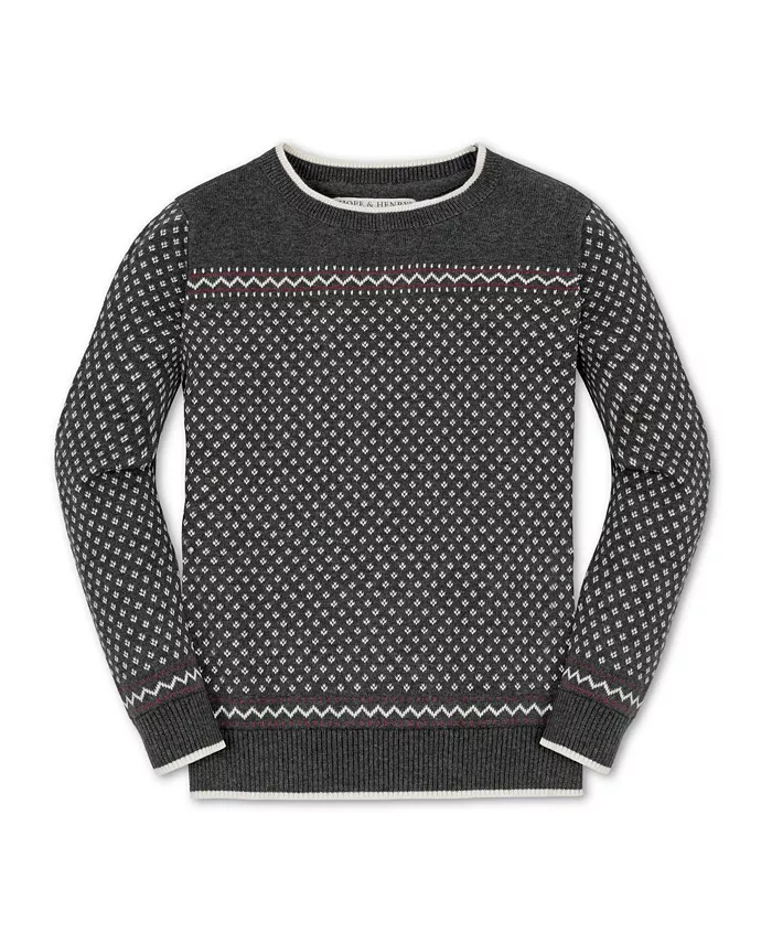Мальчиковый органический свитер с длинным рукавом и интарсией с круглым вырезом Hope & Henry, серый
Мальчиковый органический свитер с длинным рукавом и интарсией с круглым вырезом Hope & Henry, серый