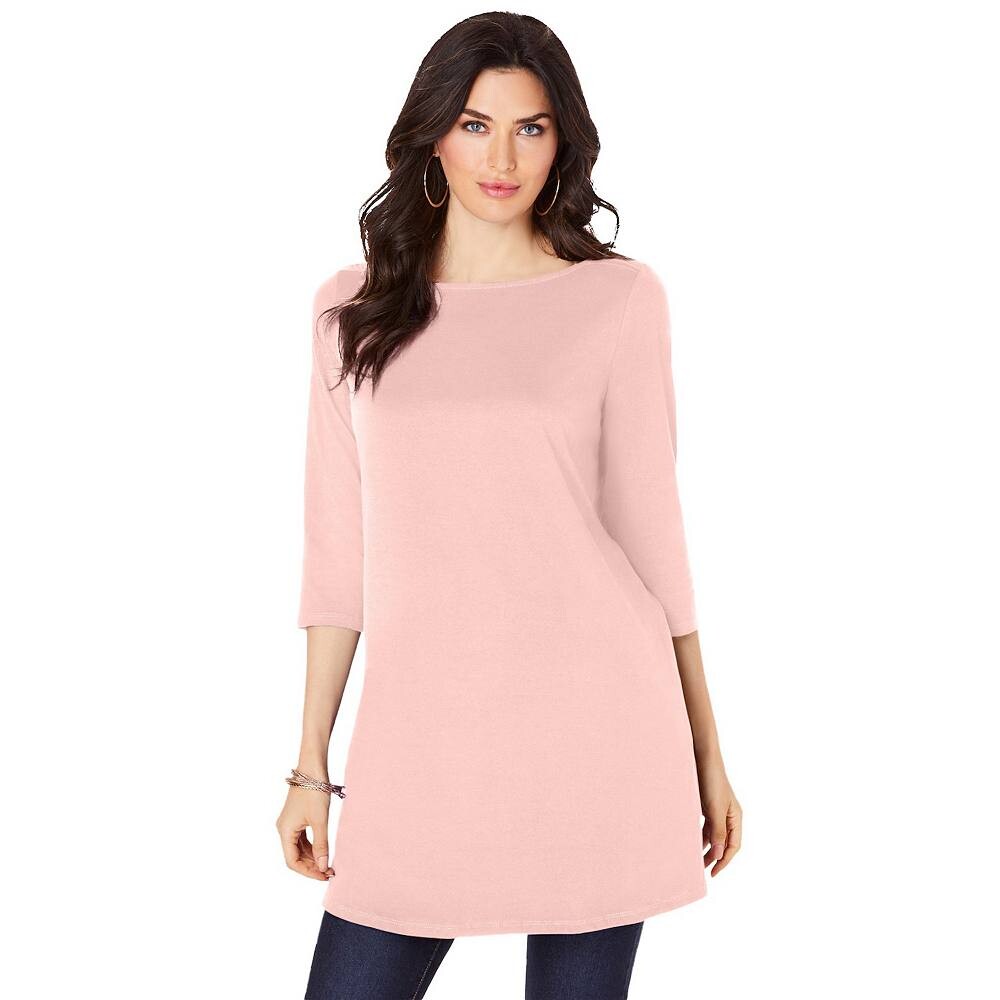 Женская туника больших размеров с вырезом «лодочкой» и боковыми разрезами Roaman's, цвет Soft Blush
Женская туника больших размеров с вырезом «лодочкой» и боковыми разрезами Roaman's, цвет Soft Blush