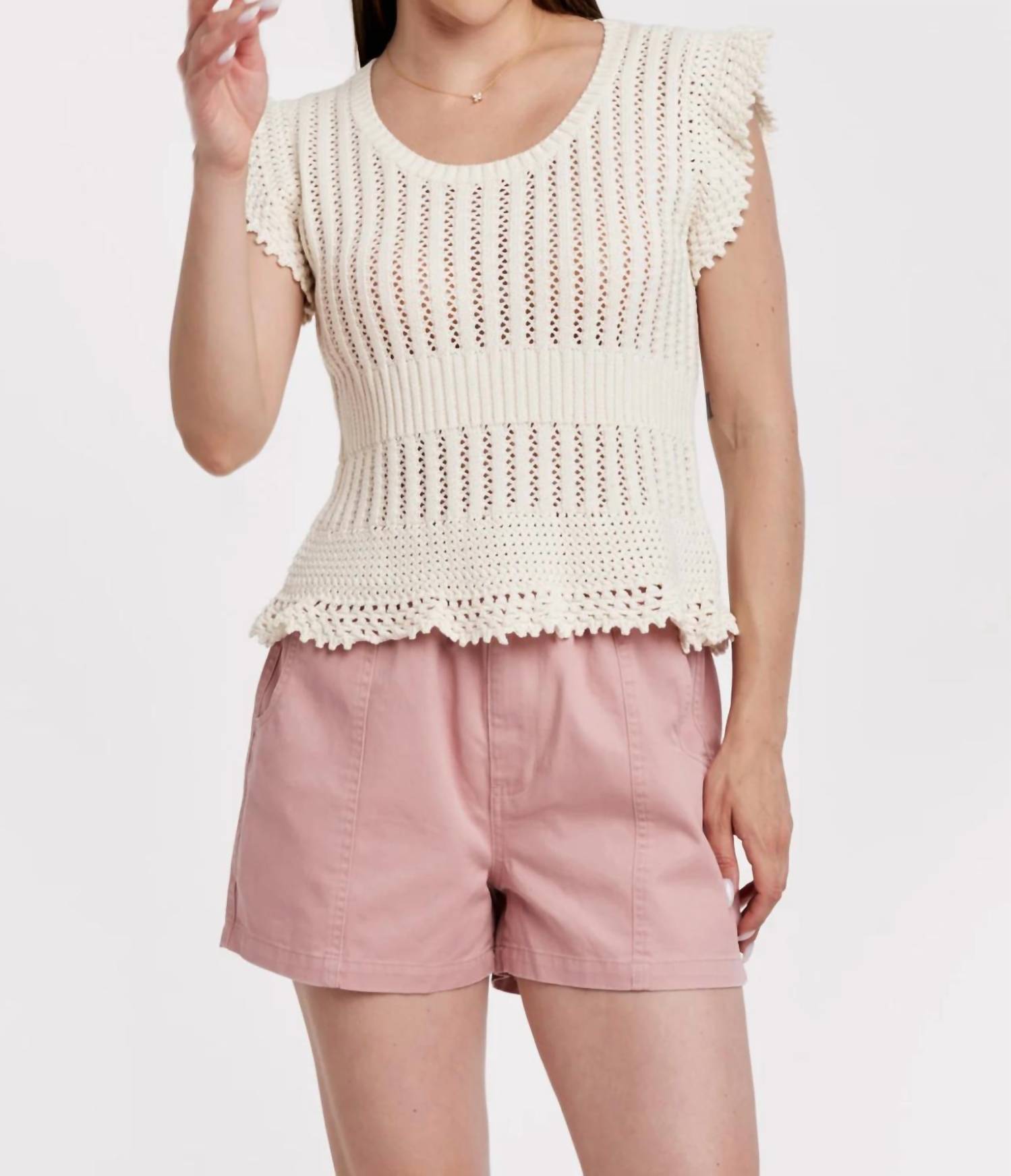 Свитер Naomi с кружевной вязкой в кремовом цвете Another Love
Свитер Naomi с кружевной вязкой в кремовом цвете Another Love