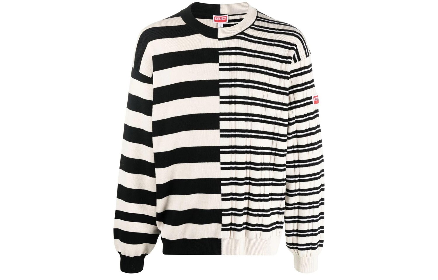 Свитер мужской Kenzo с двойным принтом, бежевый 
Свитер мужской Kenzo с двойным принтом, бежевый