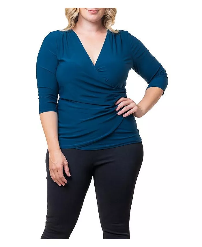 Плюс Размер Femme Fatale Топ с имитацией запаха Kiyonna, синий
Плюс Размер Femme Fatale Топ с имитацией запаха Kiyonna, синий