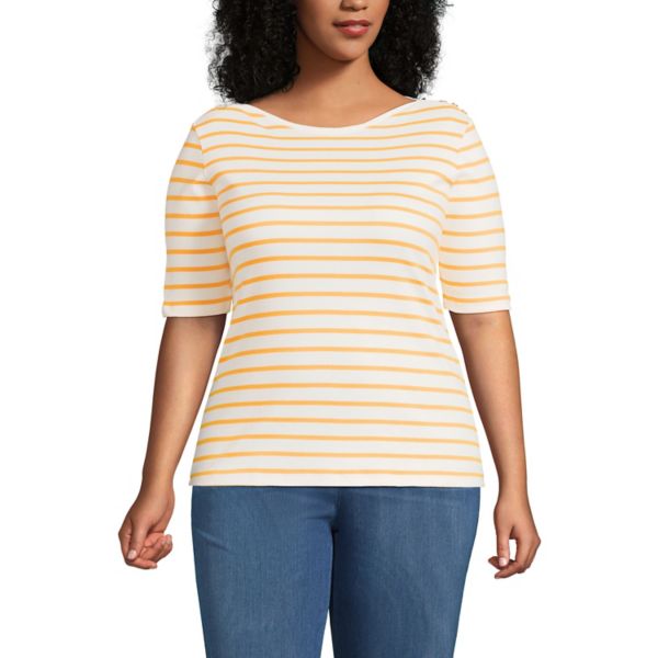 Футболка размера плюс с рукавами-лодочками и застежкой на пуговицы на плечах Lands' End, цвет ivory mango stripe
Футболка размера плюс с рукавами-лодочками и застежкой на пуговицы на плечах Lands' End, цвет ivory mango stripe
