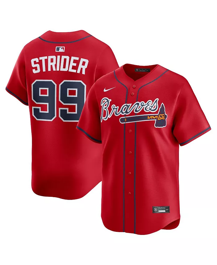 Мужская лимитированная альтернативная игровая футболка Spencer Strider Atlanta Braves в красном цвете Nike
Мужская лимитированная альтернативная игровая футболка Spencer Strider Atlanta Braves в красном цвете Nike
