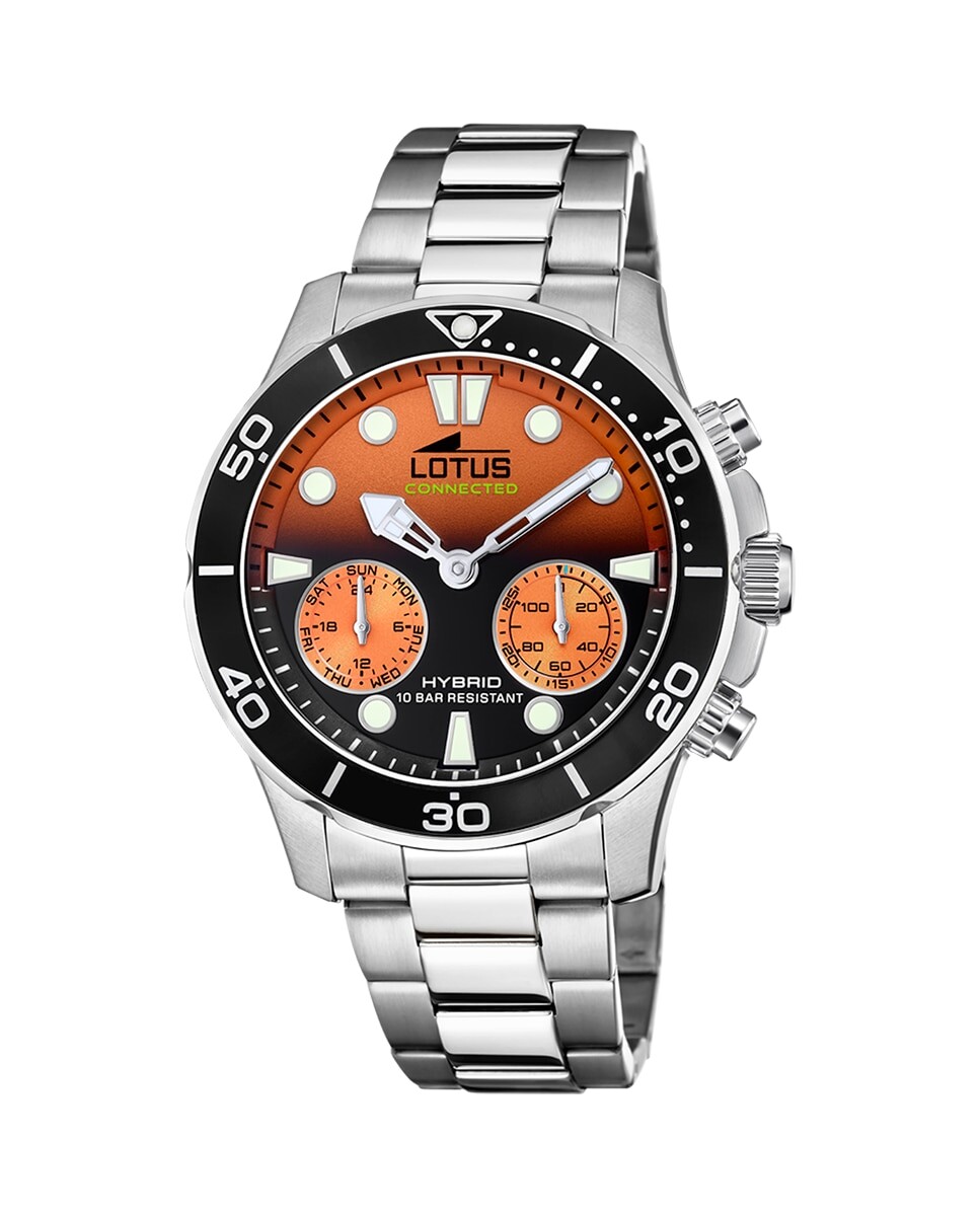 Мужские стальные гибридные часы 18800/8 Connected с оранжевым циферблатом LOTUS, серебро
Мужские стальные гибридные часы 18800/8 Connected с оранжевым циферблатом LOTUS, серебро