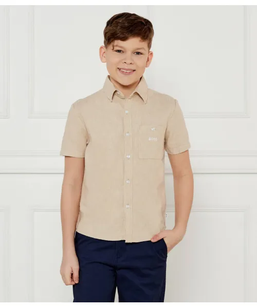 Льняная рубашка Regular fit Boss Kidswear, бежевый
Льняная рубашка Regular fit Boss Kidswear, бежевый