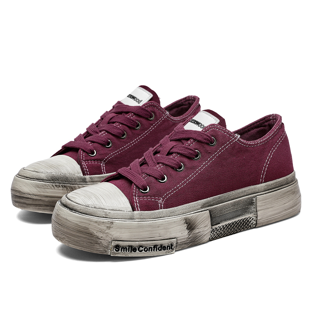 TEXWOOD Дышащие кроссовки на низком ходу из холста мужские бордовые, цвет Burgundy 
TEXWOOD Дышащие кроссовки на низком ходу из холста мужские бордовые, цвет Burgundy