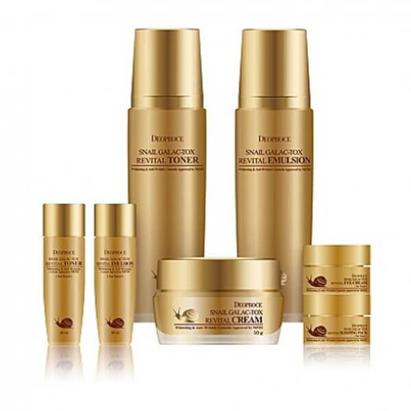 Deoproce, Snail Galac Revital Program, набор для лица против морщин, 6 шт
Deoproce, Snail Galac Revital Program, набор для лица против морщин, 6 шт