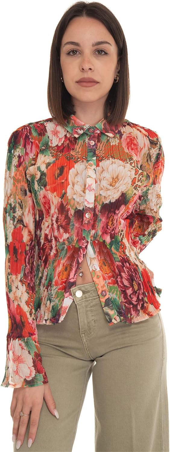 Женская плиссированная рубашка GUESS Vivenne с длинным рукавом и пуговицами, Peony Animal Print
Женская плиссированная рубашка GUESS Vivenne с длинным рукавом и пуговицами, Peony Animal Print