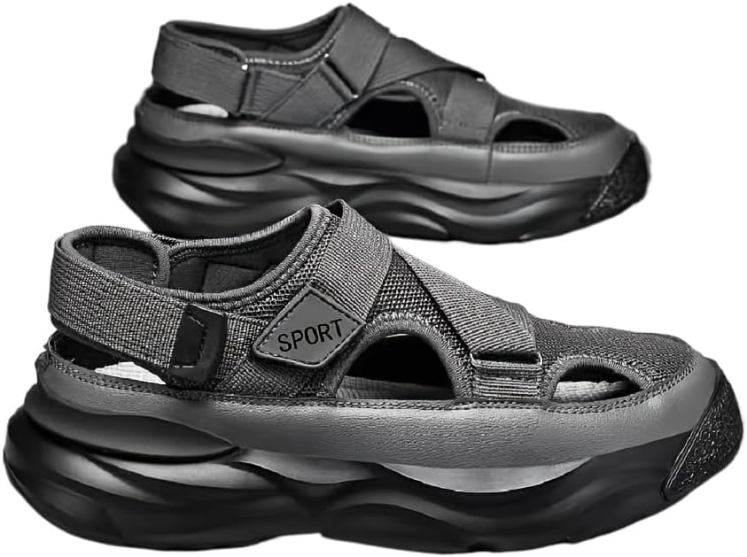 Мужские сандалии FmShi, однотонные, нескользящие, удобные с полой конструкцией, летние, подходят для прогулок на открытом воздухе, темно-серый
Мужские сандалии FmShi, однотонные, нескользящие, удобные с полой конструкцией, летние, подходят для прогулок на открытом воздухе, темно-серый