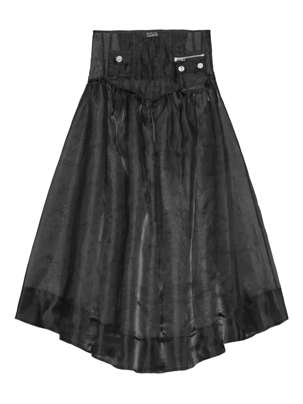 Юбка миди с карманом из органзы GANNI, черный
Юбка миди с карманом из органзы GANNI, черный