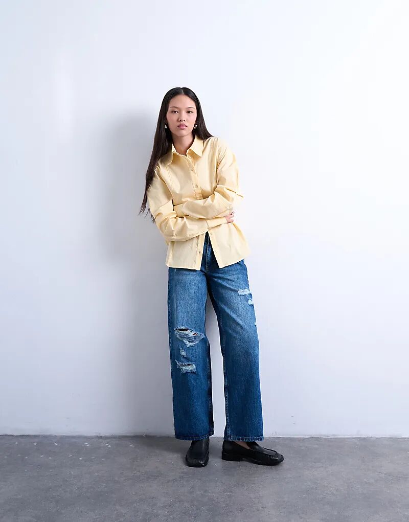 Джинсы Topshop средней посадки с разрезами на коленях, средне-синего цвета
Джинсы Topshop средней посадки с разрезами на коленях, средне-синего цвета