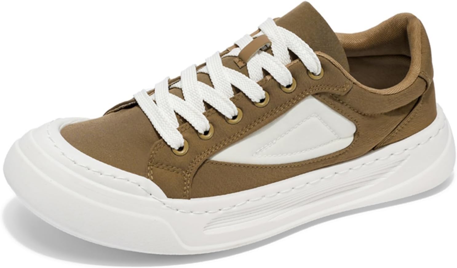 Мужские низкие кеды из хлопка с контрастной панелью и массивной подошвой - повседневные скейт-кушки для уличного стиля (черно-белые/корично-белые) Kelibasi
Мужские низкие кеды из хлопка с контрастной панелью и массивной подошвой - повседневные скейт-кушки для уличного стиля (черно-белые/корично-белые) Kelibasi