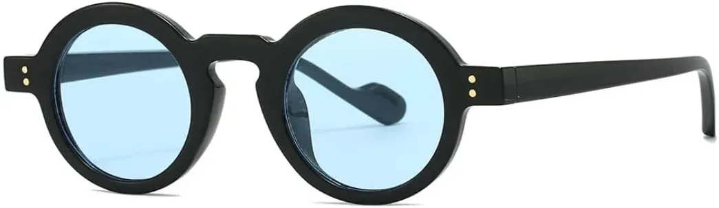 Солнцезащитные очки в стиле панк с круглой оправой, маленькие, для женщин и мужчин, роскошные, винтажные, с заклепками, защита от УФ-излучения UV400 VFDHN, Black Blue
Солнцезащитные очки в стиле панк с круглой оправой, маленькие, для женщин и мужчин, роскошные, винтажные, с заклепками, защита от УФ-излучения UV400 VFDHN, Black Blue