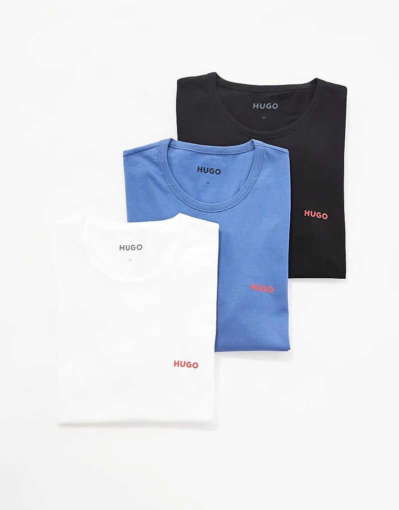 Упаковка из 3 футболок Hugo Red синего, белого и черного цветов
Упаковка из 3 футболок Hugo Red синего, белого и черного цветов