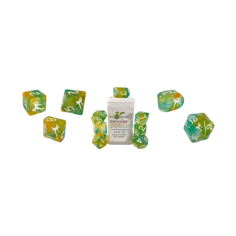 Набор Diffusion Poly — Монашеская дисциплина с символами классов (7), Class & Creature Dice - Poly Sets
Набор Diffusion Poly — Монашеская дисциплина с символами классов (7), Class & Creature Dice - Poly Sets