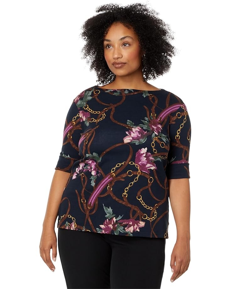 Футболка Lauren Ralph Lauren Plus Size Print Cotton Boatneck Tee, цвет Navy Multi
Футболка Lauren Ralph Lauren Plus Size Print Cotton Boatneck Tee, цвет Navy Multi