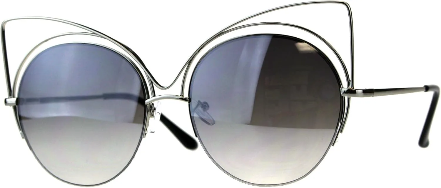 Женские солнцезащитные очки PASTL круглой формы «кошачий глаз» с увеличенной оправой из проволоки и полуободком, защита от УФ-излучения 400, Silver (Smoke Mirror)
Женские солнцезащитные очки PASTL круглой формы «кошачий глаз» с увеличенной оправой из проволоки и полуободком, защита от УФ-излучения 400, Silver (Smoke Mirror)