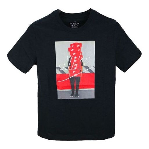 Футболка sportswear shoe printing round neck casual sports short sleeve black Nike, черный
Футболка sportswear shoe printing round neck casual sports short sleeve black Nike, черный