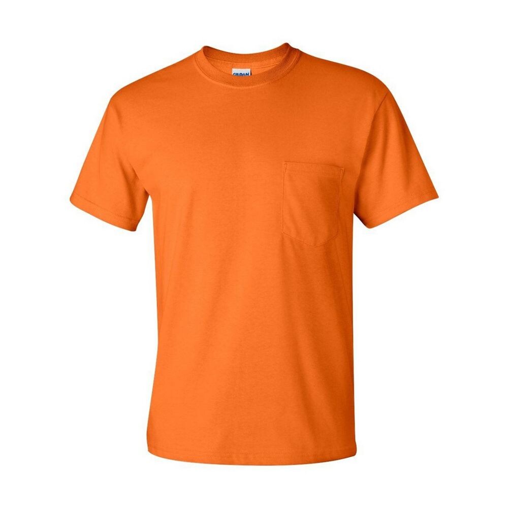 Футболка Gildan из ультрахлопка с карманами, цвет Safety Orange 
Футболка Gildan из ультрахлопка с карманами, цвет Safety Orange