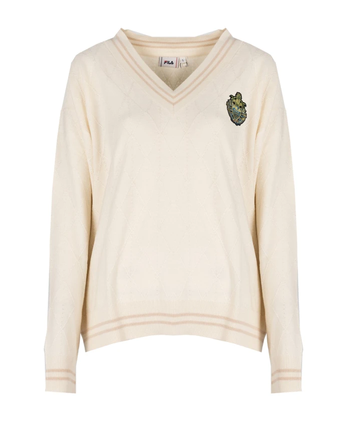 Свободный свитер с V-образным вырезом Fila, бежевый
Свободный свитер с V-образным вырезом Fila, бежевый