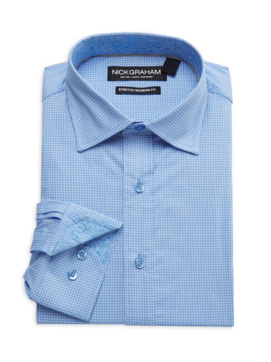 Рубашка-стрейч Modern Fit с принтом Nick Graham, синий
Рубашка-стрейч Modern Fit с принтом Nick Graham, синий