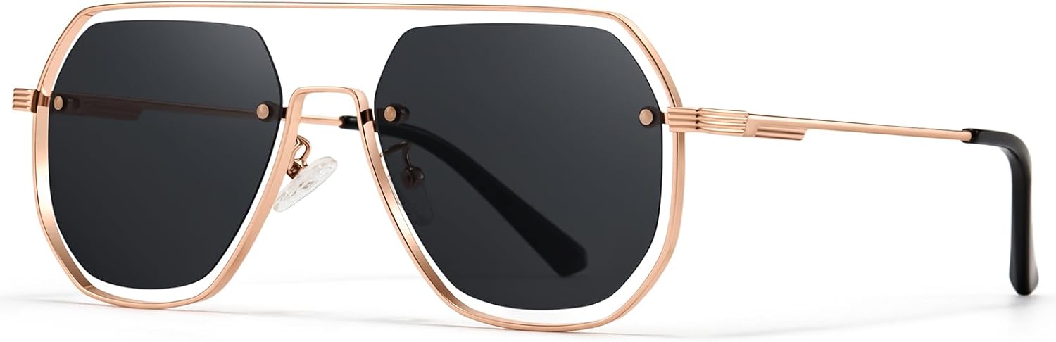 Солнцезащитные очки-авиаторы SUNGAIT с геометрическим рисунком, увеличенного размера, для женщин и мужчин, металлическая оправа, ретро-стиль, защита от УФ-излучения, Rose Gold Frame/Grey Lens
Солнцезащитные очки-авиаторы SUNGAIT с геометрическим рисунком, увеличенного размера, для женщин и мужчин, металлическая оправа, ретро-стиль, защита от УФ-излучения, Rose Gold Frame/Grey Lens
