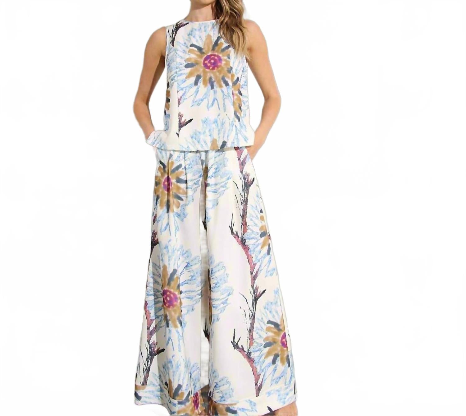 Комплект с круизными брюками в подсолнуховом мульти Mulla
Комплект с круизными брюками в подсолнуховом мульти Mulla