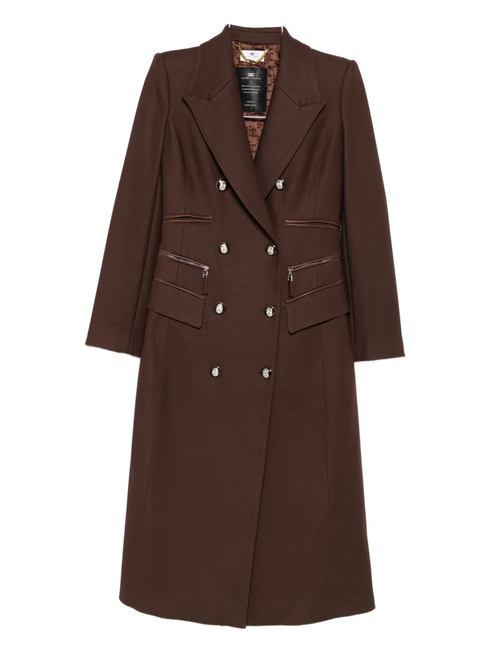 Двубортное пальто с кожаной отделкой Elisabetta Franchi, коричневый
Двубортное пальто с кожаной отделкой Elisabetta Franchi, коричневый