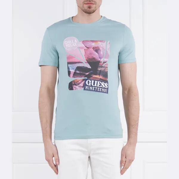 Облегающая футболка с цветком заката Guess, синий
Облегающая футболка с цветком заката Guess, синий