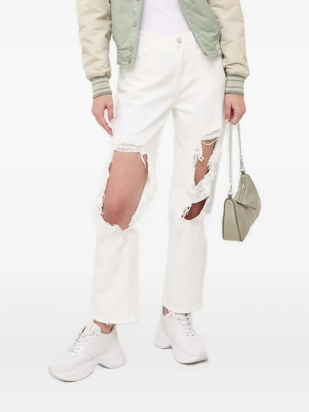 Джинсы с потертостями и жемчужной отделкой Miss Sixty, белый
Джинсы с потертостями и жемчужной отделкой Miss Sixty, белый