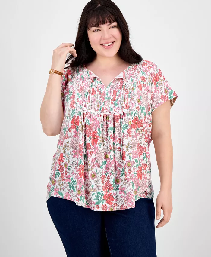 Топ с цветочным принтом и защипами больших размеров Tommy Hilfiger, мультиколор
Топ с цветочным принтом и защипами больших размеров Tommy Hilfiger, мультиколор