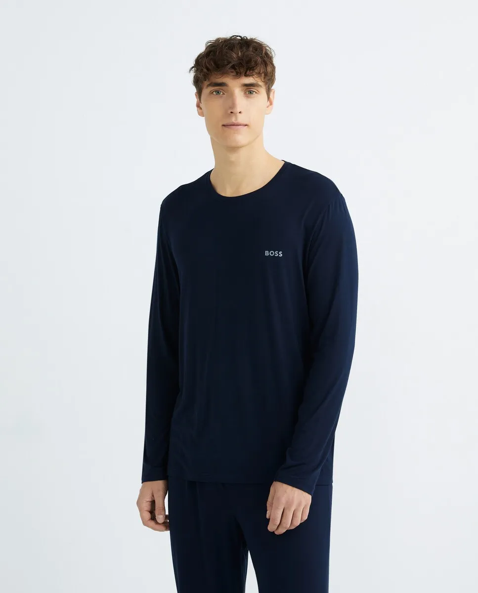 Мужская пижама с длинными рукавами Boss, темно-синий 
Мужская пижама с длинными рукавами Boss, темно-синий