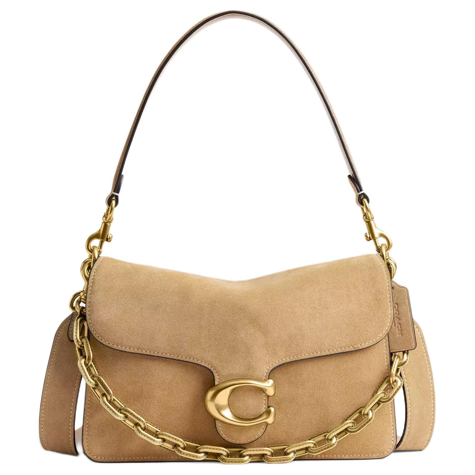 COACH Женская большая одноплечевая сумка из замши с телячьей кожей латунно-песочного цвета
COACH Женская большая одноплечевая сумка из замши с телячьей кожей латунно-песочного цвета